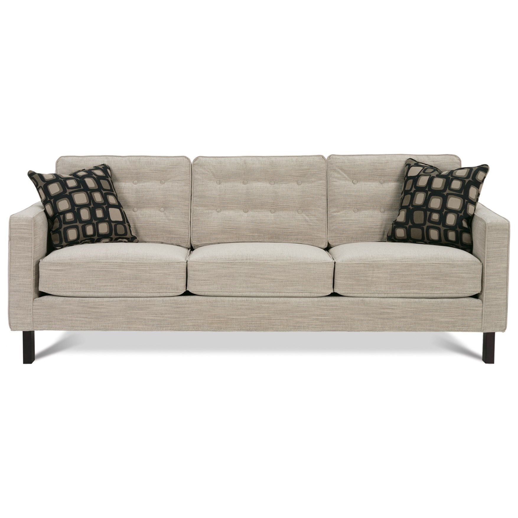 Rowe Abbott Upholstered Three-Seat Sofa with Wood Legs | Saugerties